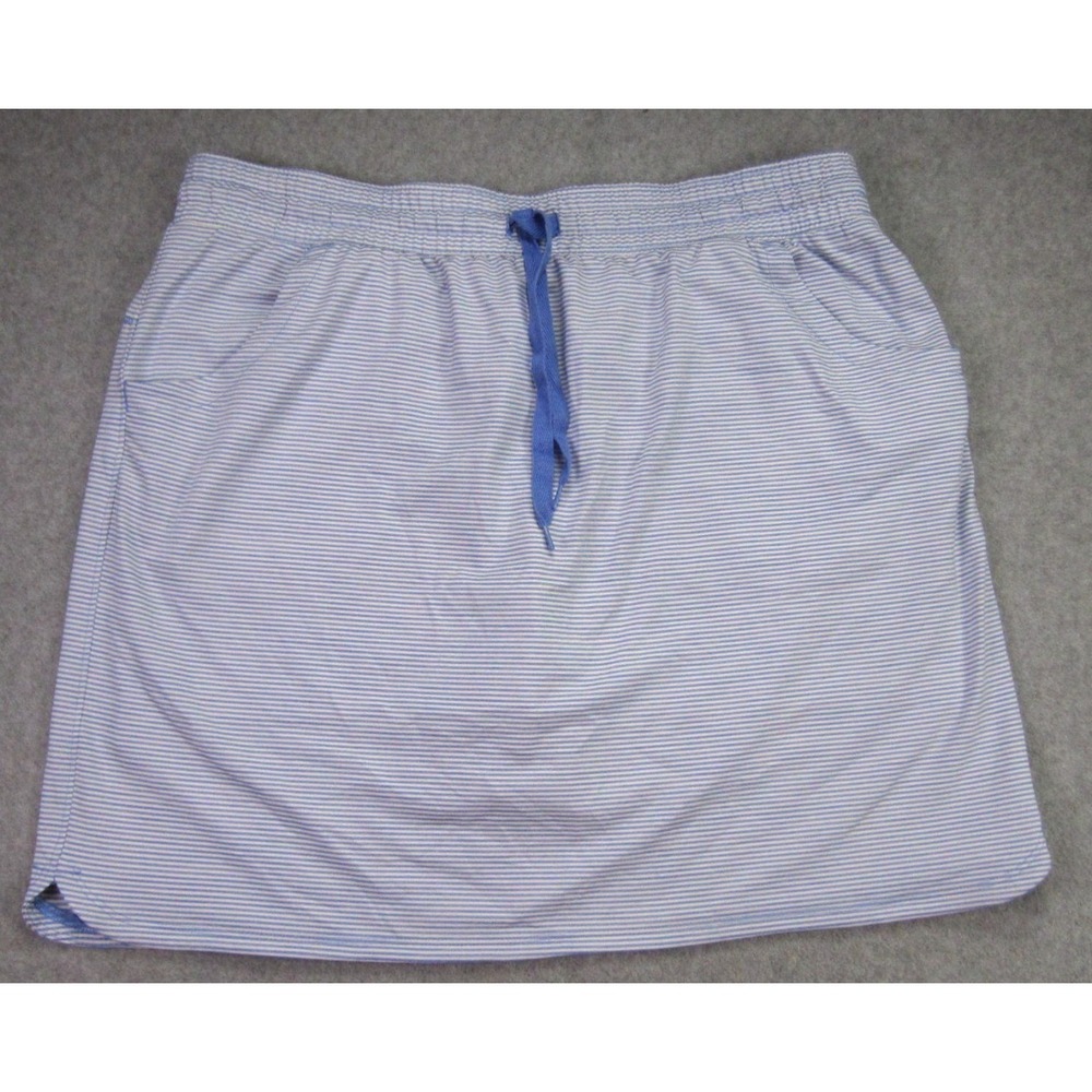 Duluth‎ Trading Skort Womens L Blue Striped Drawstring Skirt Built In Shorts